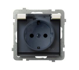 Power socket grounded with cover no frame Ospel Sonata GPH-1RS/m/27/d 1 sectional IP44 beige