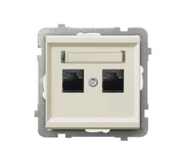 Computer socket CAT 5E Ospel Sonata GPK-2R/K/m/27 2 sectional beige