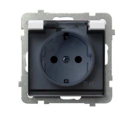 Power socket grounded with cover no frame Ospel Sonata GPH-1RS/m/00/d 1 sectional IP44 white