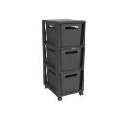 Chest of drawers with rollers Rotho BRISEN 3x16l black