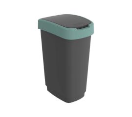 Ведро мусорное Rotho 50 л TWIST зелено-черное