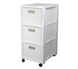 Chest of drawers Rotho 3 x A4 with wheels COUNTRY white