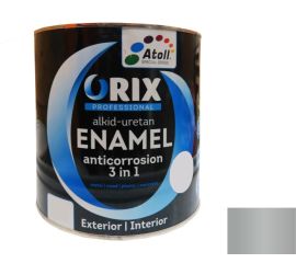 Эмаль антикоррозийная Atoll Orix Color 3 in 1, 2 л серебро RAL 9022