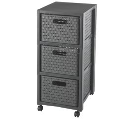 Chest of drawers Rotho 3 x A4 with wheels COUNTRY anthracite