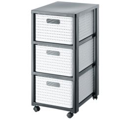 Chest of drawers Rotho 3 x A4 with wheels COUNTRY anthracite white