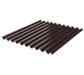 Corrugated board trapezium RAL-8019 dark chocolate 114x200 cm 2.28 m²