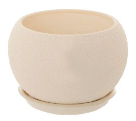 Flower Pot-Sphere Ceramic Silk Beige 1,4l