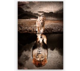 A picture on glass GL452 LIONS 80X120