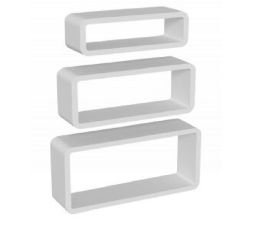 Shelf set white square Velano FOS 100 3 pieces