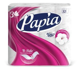 Туалетная бумага Papia 3слойная 32X3  7000624