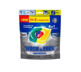 Clothes detergent in capsules Wash&Free 15+2pcs 2065