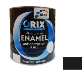 ემალი ანტიკოროზიული Atoll Orix Color 3 in 1, 0.7 ლ შავი RAL 9011