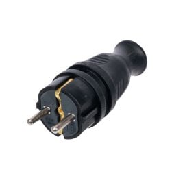Black rubber plug ByLion KEF 16A IP44
