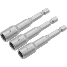 Set bits TOLSEN  3 pcs. with an adapter with a strong magnet 8mm. Length: 65 mm.