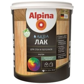 Acrylic varnish for wooden interior Alpina Aqua silky matte 2.5 l