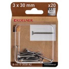 Universal screw Koelner 3x30 stainless steel 20 pcs B-UC-S-3030-A2