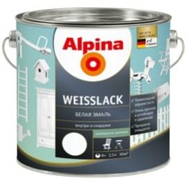 Enamel Alpina Weisslack white 2,5 l