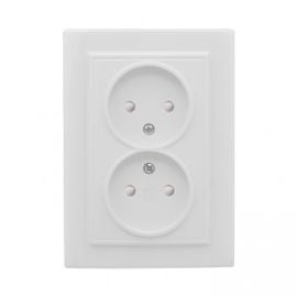 Power socket with curtains EKF ERR10-102-100 2 sectional white