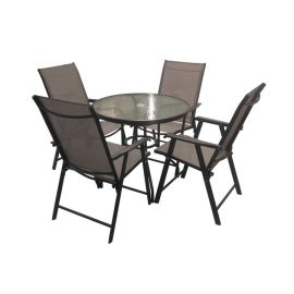 ბაღის ავეჯის კომპლექტი მაგიდა და 4 სკამი HY-008