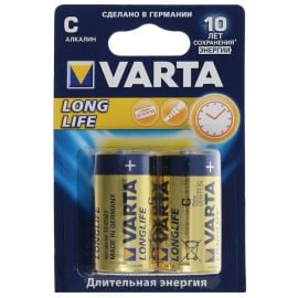Батарейка Varta Longlife Alkaline C 2 шт (04114 113 412)