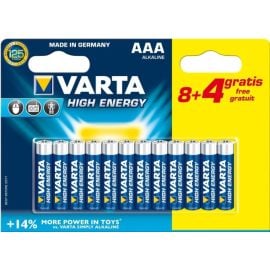 Батарейка VARTA Alkaline High Energy 8+4 AAA 1.5 V 12 шт