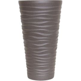 Pot ceramic Oriana KASHPO 16,0L CYLINDER WAVE CHOCOLATE