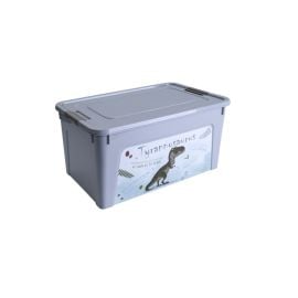 Container with decor Aleana Smart Box 27l gray