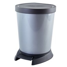 Trash can with pedal Aleana 10 l gray