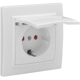 Power socket grounded with lid EKF ERR16-029-100 16А white