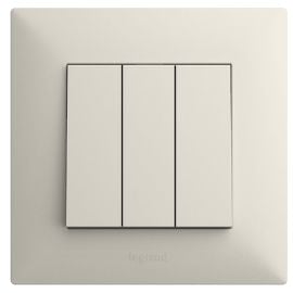 Switch without frame 3-key,cream LEGRAND