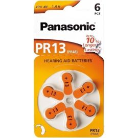 Воздушно-цинковая батарейка для слуховых аппаратов Panasonic PR13 1.4V 6 шт.