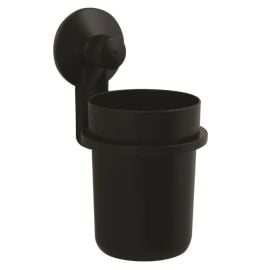 Cup for toothbrushes with suction cups MSV ABS Noir Matt