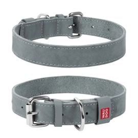 Leather dog Collar WAUDOG Classic 27-36cm gray