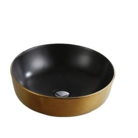 Washbasin countertop Osis Art basin 8434GYH black/gold 42x14 cm