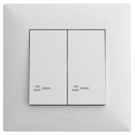 Switch without frame 2-key whith lights,white LEGRAND