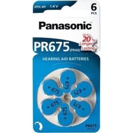 Воздушно-цинковая батарейка для слуховых аппаратов Panasonic PR675 1.4V 6 шт.