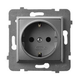 Power socket grounded no frame Ospel Aria GP-1US/m/70 1 sectional gray matt