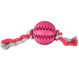 Dog toy Flamingo BALL WITH ROPE 7cm