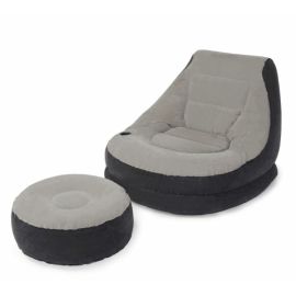 Inflatable Ultra Lounge Chair With Cup Holder And Ottoman Set Intex 99х130x76 64x28