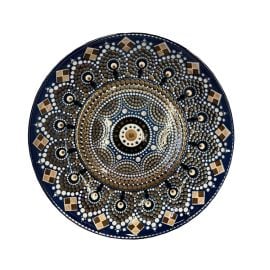 Тарелка керамическая DONGFANG синяя/с орнаментом 20см QT013-9 22031