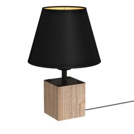 Table lamp LUMINEX Soder 1 E27 15W wood black gold 767