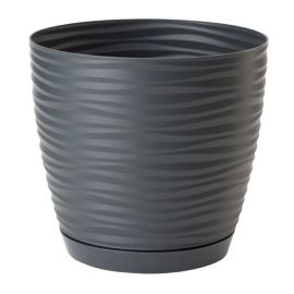 Plastic flower pot with a stand FORM PLASTIC Sahara petit 3040-014 Ø19 anthracite