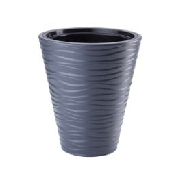 Plastic flower pot FORM PLASTIC Sahara Dunes round 2720-014 Ø30 anthracite