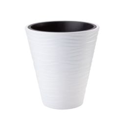 Plastic flower pot FORM PLASTIC Sahara Dunes round 2720-011 Ø30 white