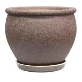 Ceramic flower pot Oriana Vietnam №2 silk chocolate 30.7x26 cm 10 l
