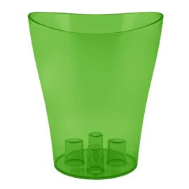 Transparent plastic pot for orchids Aleana Nika 13x15,5 green
