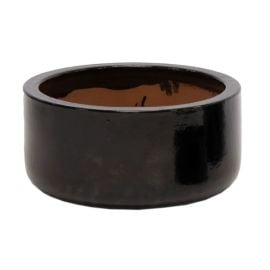 Pot ceramic Mega Collections Glazed Bowl Shiny 38x20cm 20l black