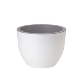 Plastic flower pot FORM PLASTIC Muna round 3300-011+059 Ø30 white