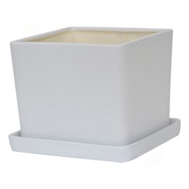 Pot ceramic square Oriana №2 5L white