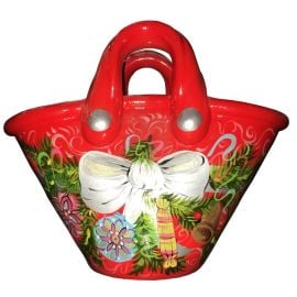 Ceramic Christmas basket red 4 l